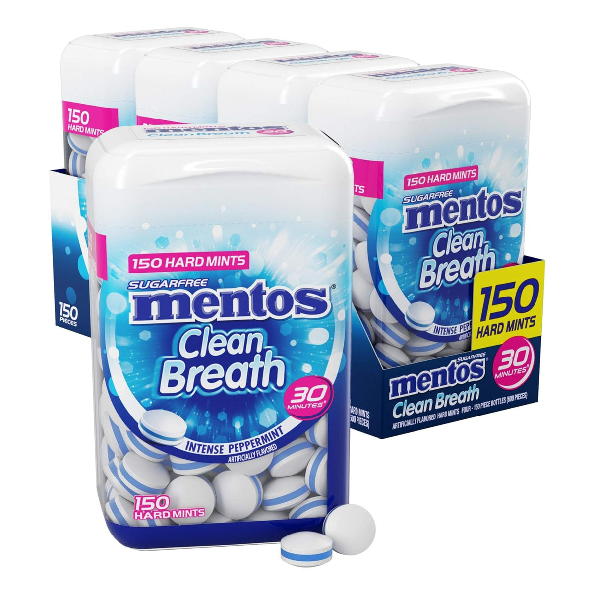 Mentos | Clean Breath Sugarfree Hard Mint Intense Peppermint 150 pcs